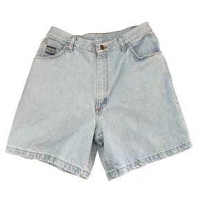 Vintage 90s High Rise Wrangler For Women Light Blue Denim Shorts SZ 12 Avg